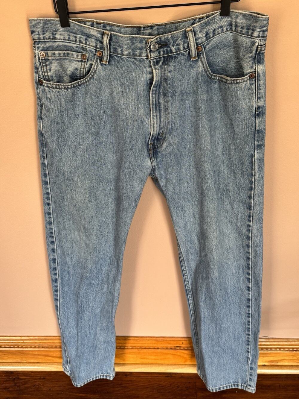 Levi's 505 Jeans Men's 38x32 Y2K Relaxed Straight Leg Medium Wash Blue Workwear